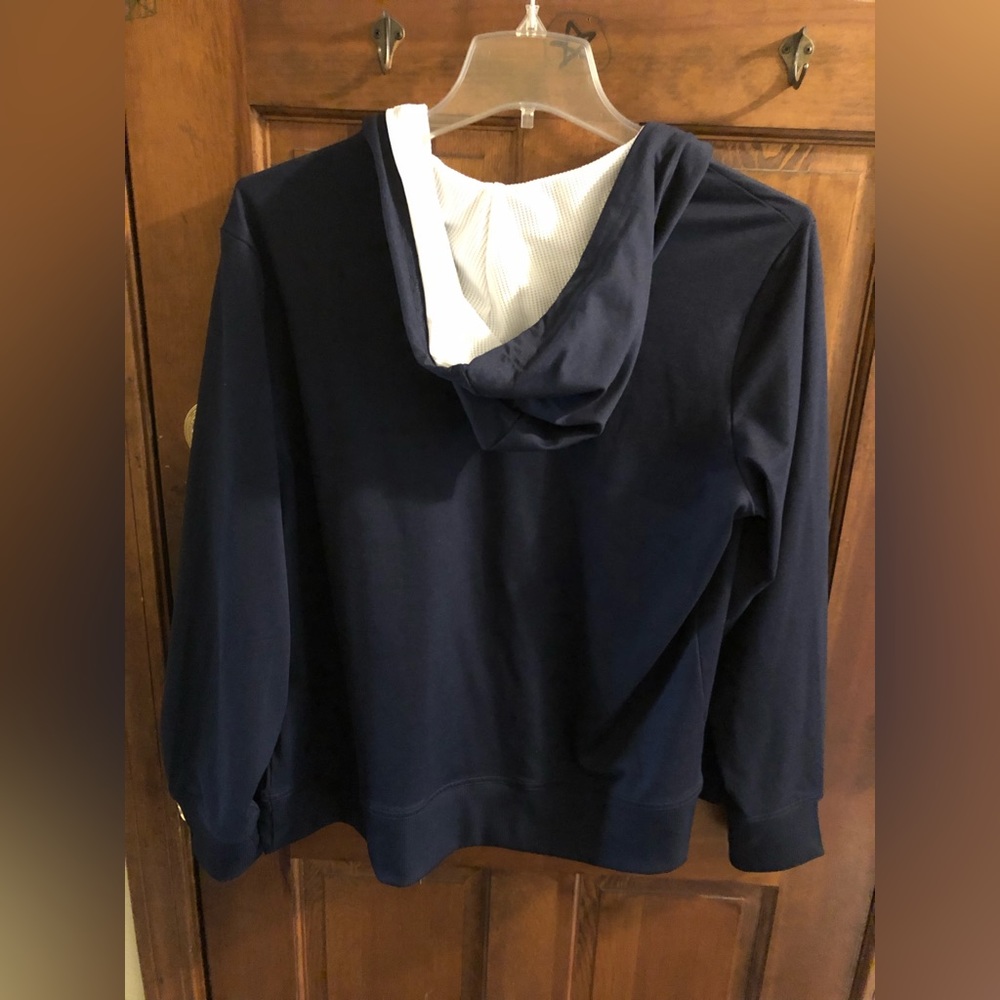 Nautica Competition deep blue zip up hooded sweatshirt hoodie Large - Picture 2 of 5